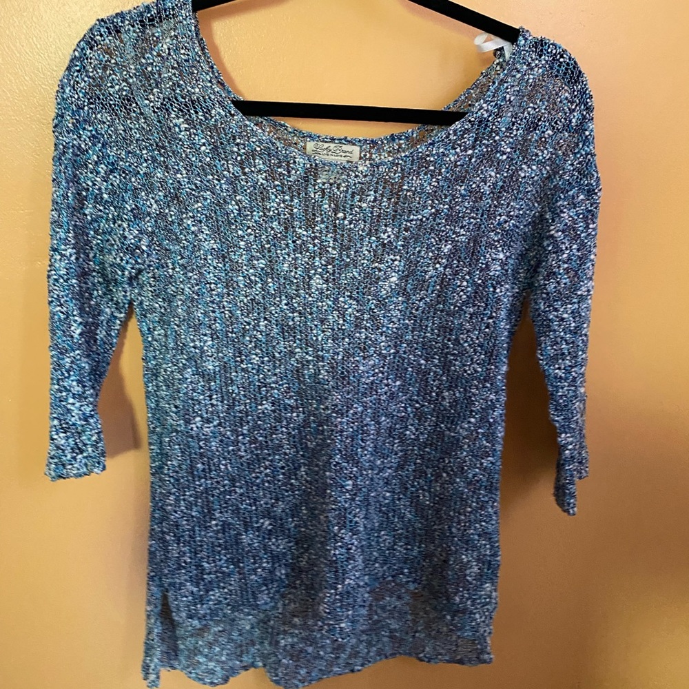 Lucky Brand Blue Knit Lightweight Sweater